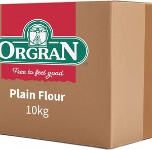 Image of 10KG cardboard Orgran box of plain flour