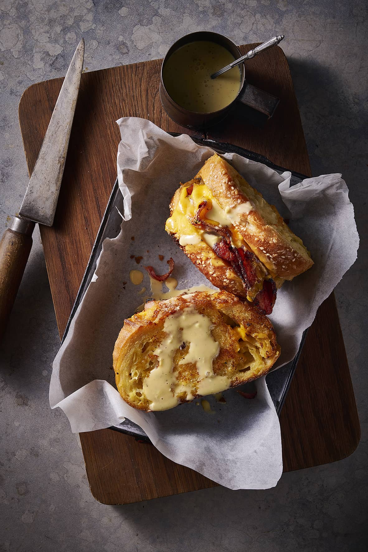 Savoury Stuffed French Toast with Maple Hollandaise