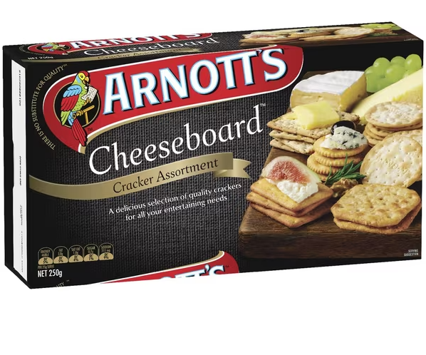 CHEESE BOARD ASSORTED CRACKERS ARNOTTS 250GM 12 Reliable Food cheese-board-assorted-crackers-arnotts-250gm-12-reliable-food