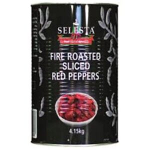 PEPPERS RED FIRE ROASTED STRIPS SELESTA 4.15KG (3)