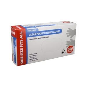 GLOVES CLEAR EMBOSSED LARGE 500PK (20)