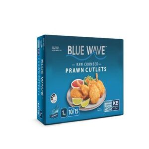 PRAWN RAW CUTLET CRUMBED 10/15 BLUEWAVE 1KG (6) (I)