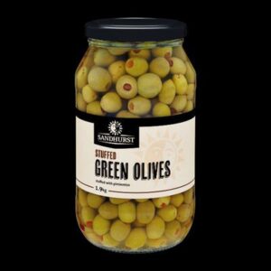 OLIVES GREEN STUFFED w/PIMENTOS SANDHURST 1.9-2KG (6) (L13) (P52)