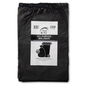 GARBAGE B/LINERS HEAVY DUTY FLAT STAR SEAL BLACK 240LT (200) #GBHD240S