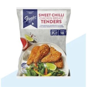 SWEET CHILLI CHICKEN TENDERS STEGGLES 1KG (6)