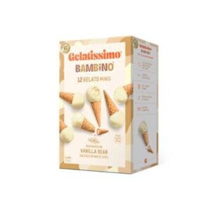 GELATISSIMO BAMBINO VANILLA BEAN WITH ROASTED NUTS IN CHOC GELATO MINIS  6 PER BOX 180MLS (10)