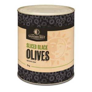 OLIVES BLACK SLICED SANDHURST A10 (6) (L8) (P56)