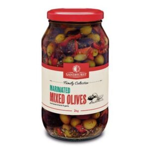 OLIVES MIXED MARINATED GLASS SANDHURST 2KG (6) (L13) (P52)