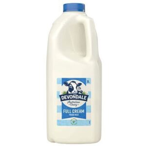 MILK FRESH FULL CREAM 2LT DEVONDALE (6x2LT)