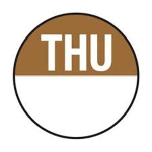 DAY DOT LABELS THURSDAY 500X40MM