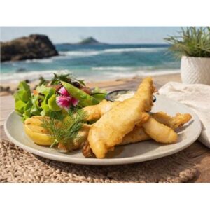 HOKI BATTERED SPLITS WITH LEMON & DILL 5KG 19PC/KG