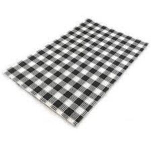 GREASE PROOF CHECKERED 200PK (BLACK GINGHAM) (20PK) (L8)(P64)
