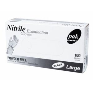 GLOVE NITRILE BLACK LARGE POWDER FREE 100PK (10) PAK