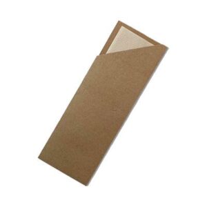 CUTLERY POUCH SLEEVE KRAFT WITH 2PLY BAMBOO NAPKIN (1000)