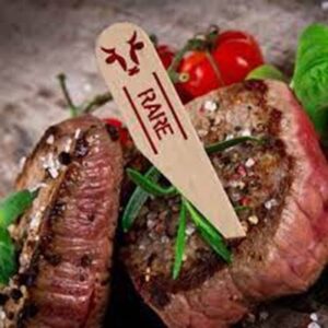 STEAK MARKER WOOD PADDLE RARE 200PK ONE TREE