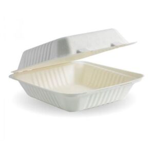 SUGAR-CANE LARGE DINNER BOX 200 9" CLAMSHELL WAR ON WASTE