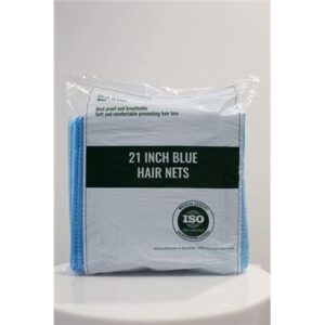 HAIRNET 21" BLUE 100 (10) BAGGED