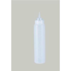 SAUCE BOTTLE CLEAR + LID 24OZ DISH HQ 10PCS (10)