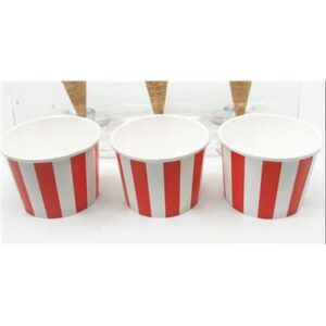 CUP 3OZ CANDY STRIPE ICE CREAM (50 cup per sleeve) (20)