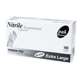 GLOVE NITRILE BLACK EXTRA LARGE POWDER FREE 100PK (10) PAK