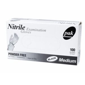 GLOVE NITRILE BLACK MEDIUM POWDER FREE 100PK (10) PAK