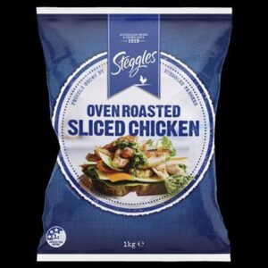 CHICKEN MEAT SLICED STEGGLES 1KG (6)  (L12)(P72)