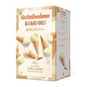 GELATISSIMO BAMBINO MADAGASCAN VANILLA BEAN GELATO MINIS 12 PER BOX 360MLS (8)