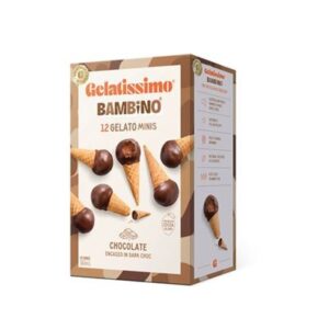 GELATISSIMO BAMBINO CHOCOLATE GELATO MINIS 12 PER BOX 360MLS (8)