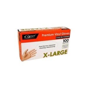 GLOVES VINYL POWDER FREE EXTRA LARGE 100PK (10) CAPRI