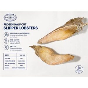 LOBSTER SLIPPER WHOLE ROUND RAW 1/2 CUT FRZ 100/150 8KG (I)