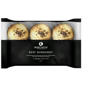 BEEF BURGUNDY PARTY PIE 55GM 4X12 BOSCASTLE