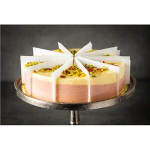 CAKE VANILLA RASPBERRY CAKE SLICE 8" LOOMAS CAKES (10)