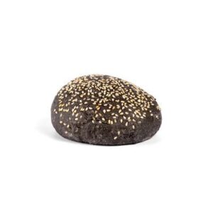 BURGER ROLL BRIOCHE CHARCOAL SESAME SEED LAURENT 90GMX65 #PB2155