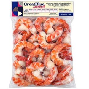 COOKED PEELED T/ON TIGER PRAWN CUTLETS 16/20 GREAT BLUE700G (I)
