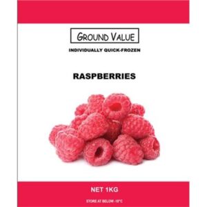 RASPBERRIES IQF GROUND VALUE 1KG (10)