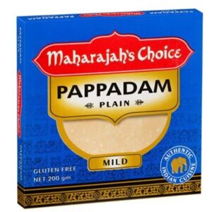 PAPPADUMS PLAIN 10.5CM 200GM MAHARAJAH'S CHOICE (60)