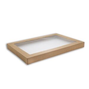 LID MEDIUM KRAFT TRAY 2 CATERING BOX (100)