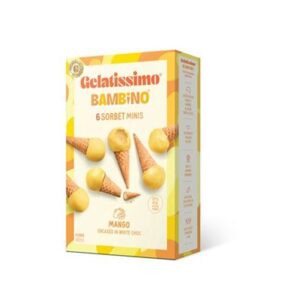 GELATISSIMO BAMBINO MANGO SORBET MINIS 6 PER BOX 180MLS (10)