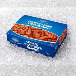 PRAWN WHOLE COOKED TIGER 10/15 TASSAL 3KG (A)