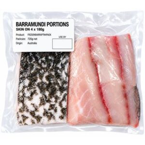 BARRAMUNDI PORTIONS SKIN ON 720GM (4x180g per packet) (A)