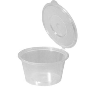 ROUND CONTAINER HINGED LID 100ML 4OZ 100PC (10SLV) CAPRI